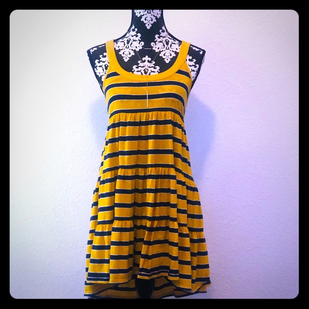 Pink VS University Striped Tiered Dress